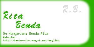 rita benda business card